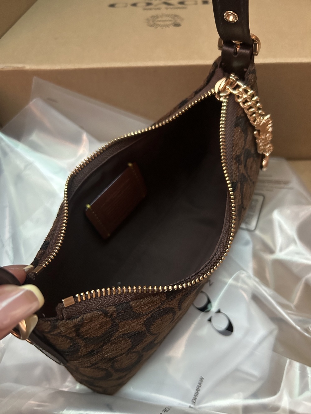 Coach brown floral print crossbody bag - Picture 9 of 9